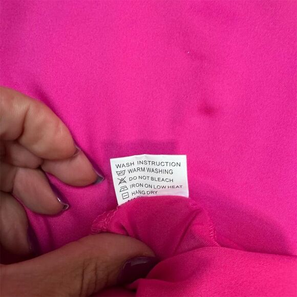 NWOT Another Chill XS Hot Pink Spaghetti Strap Bodycon Maxi Dress - Picture 6 of 6